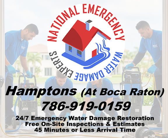 The Hamptons at Boca Raton Florida 24 Hours Emergency Water Damage Restoration Services